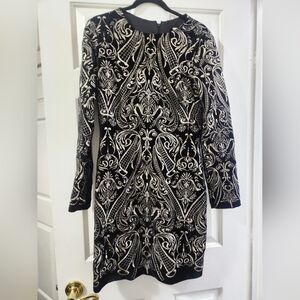 Alexia Admor Black and White Long Sleeve Sheath Dress